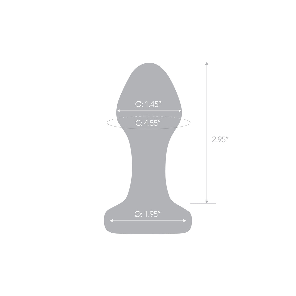 3.7" Blue Celestia Glass Butt Plug