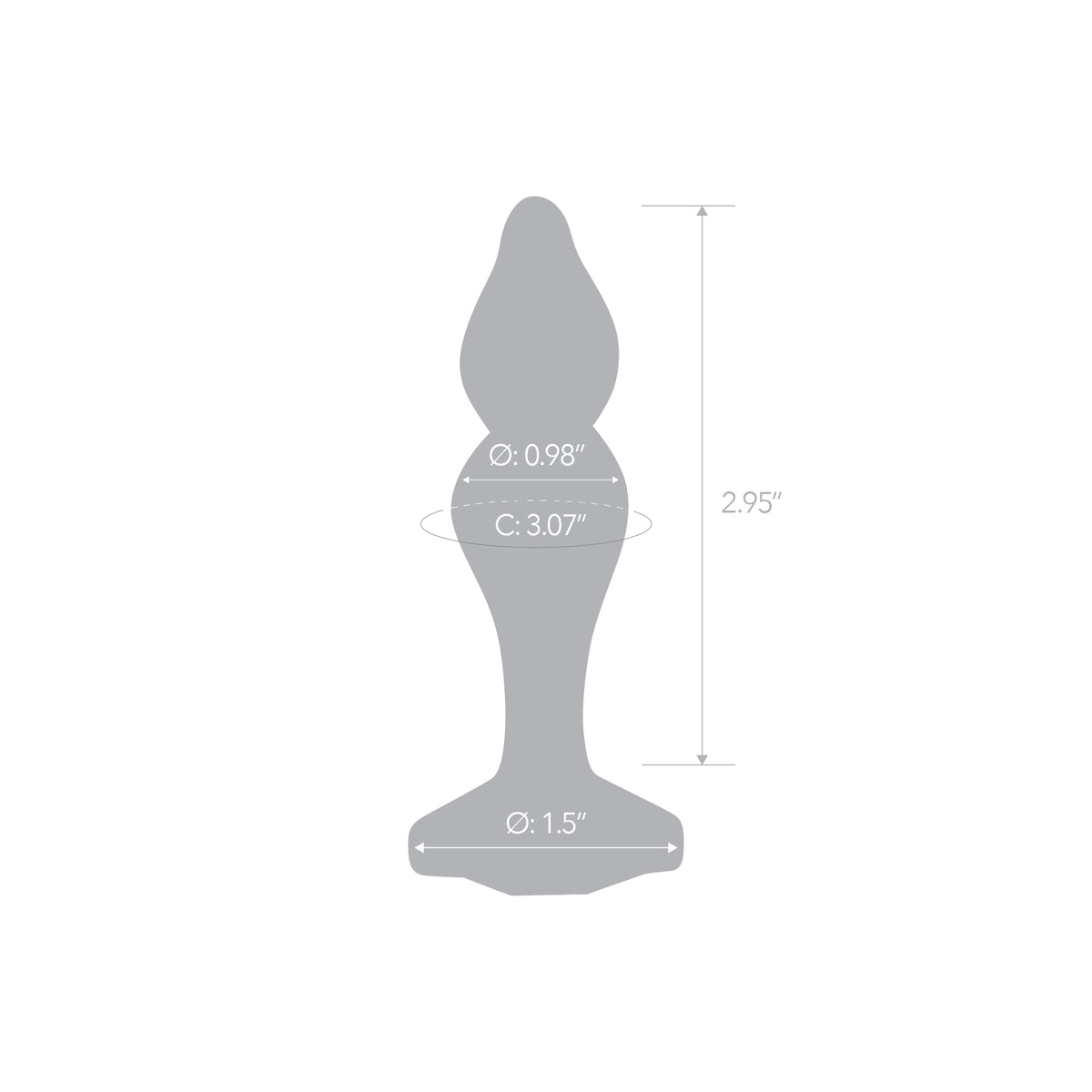 3.75" Twist and Tush Glass Butt Plug