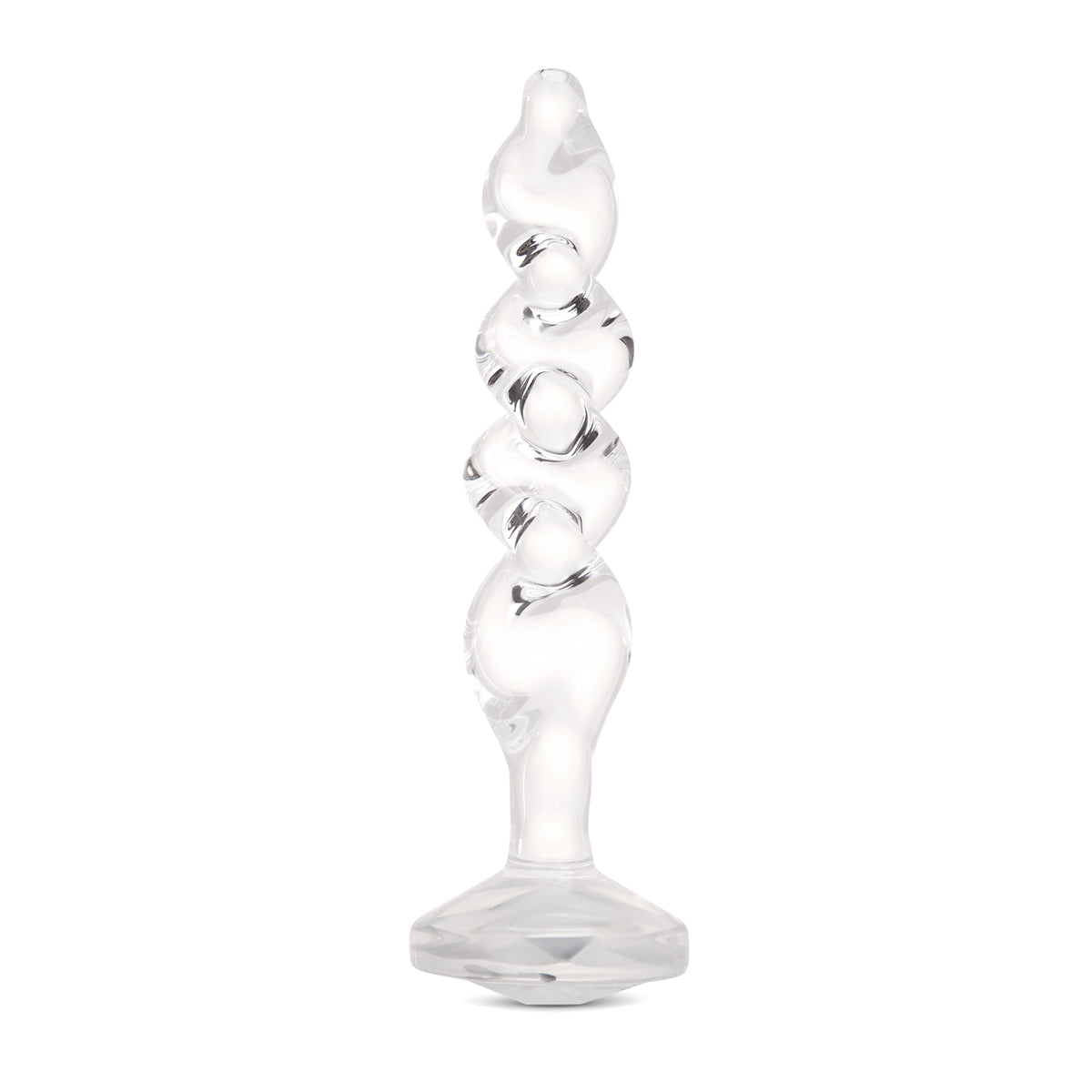 5" Sweet Swirl Rippled Glass Dildo