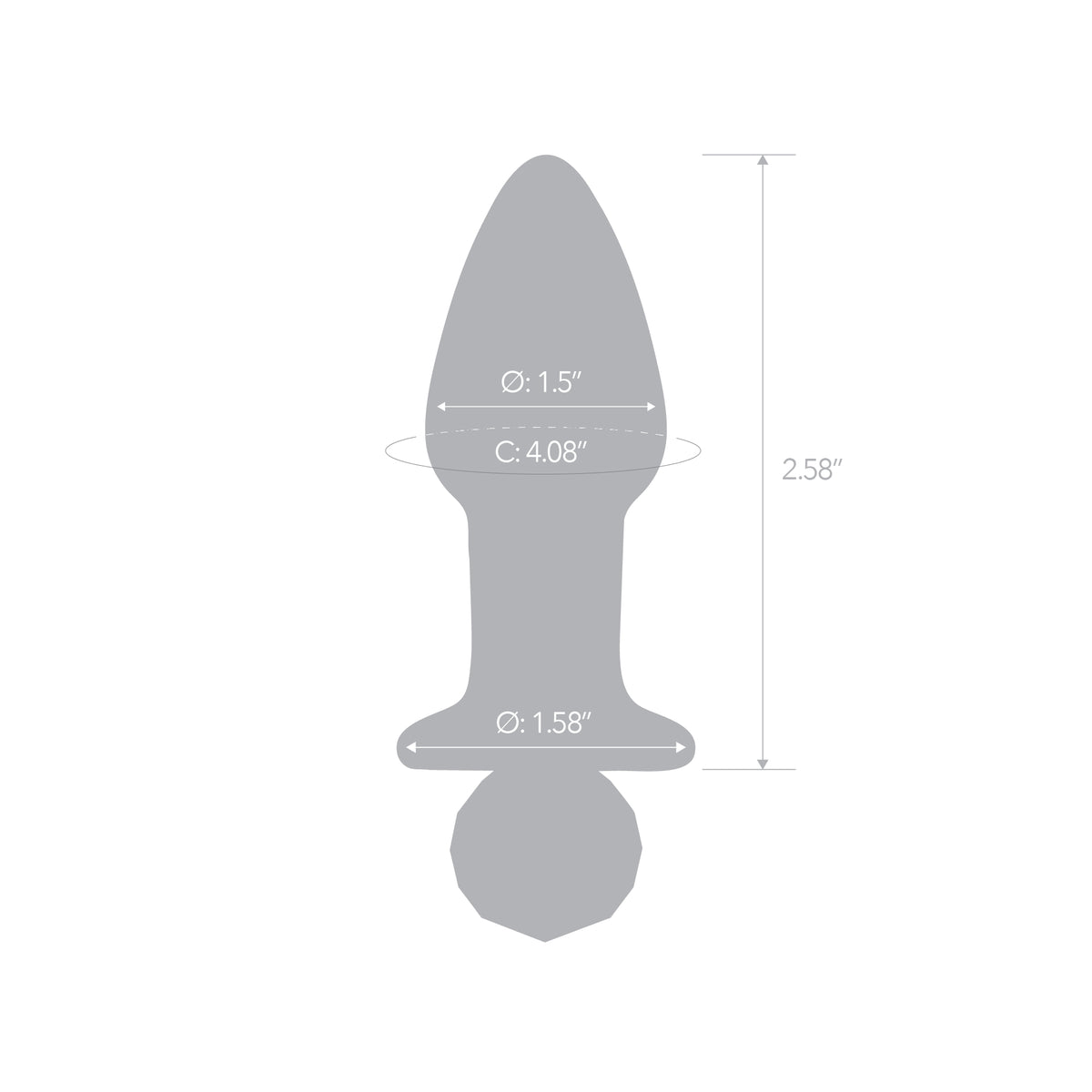 4.95" Crystal Twinkle Glass Butt Plug