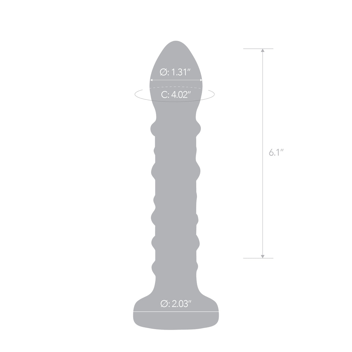 7" Crystal Tide Nubbed Glass Dildo