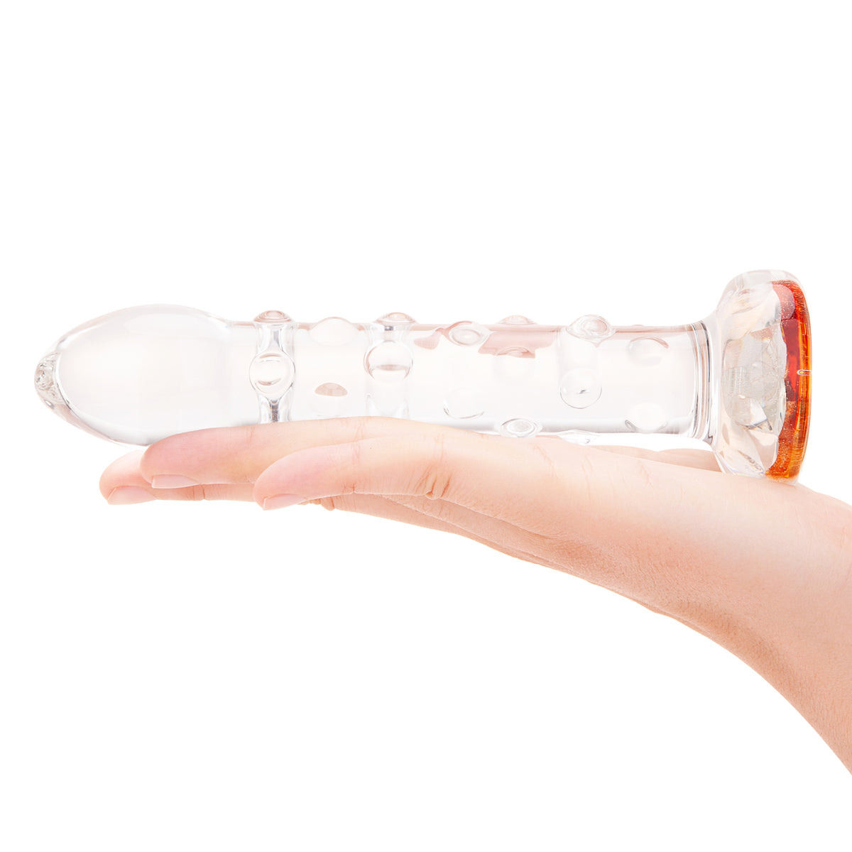 7" Crystal Tide Nubbed Glass Dildo