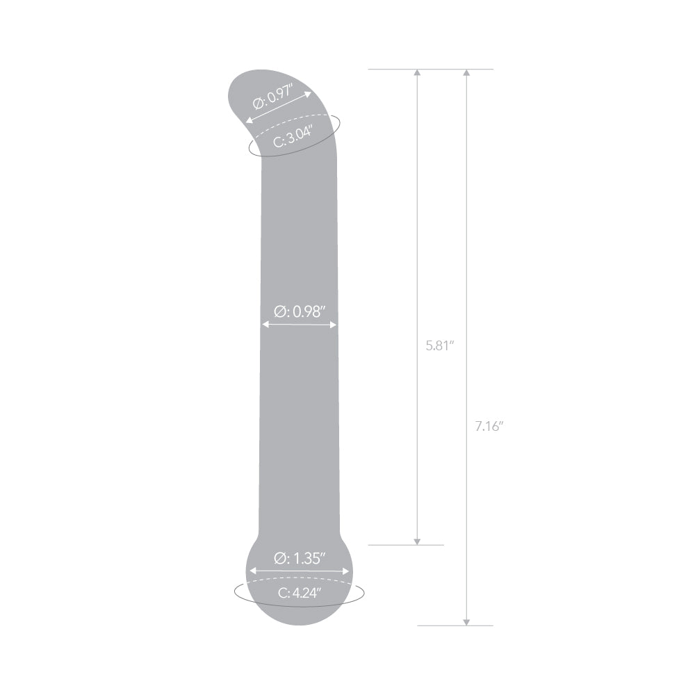 7" Iridescent Chrome G-Spot Glass Dildo