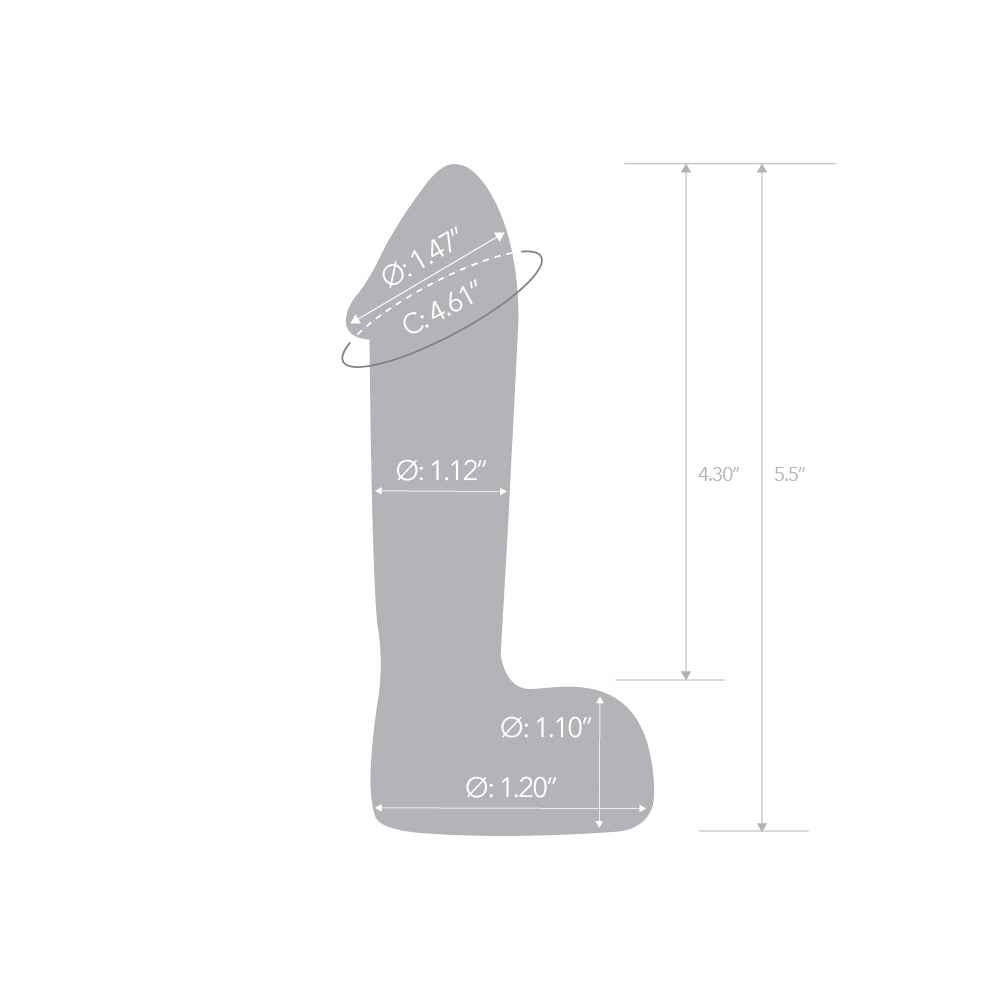 5.5" Glow-In-The-Dark Realistic Glass Dildo
