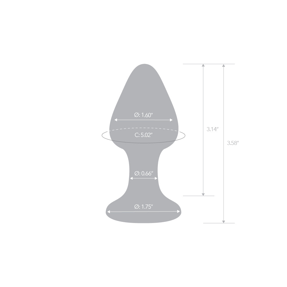 3.5" Glow-In-The-Dark Large Glass Butt Plug