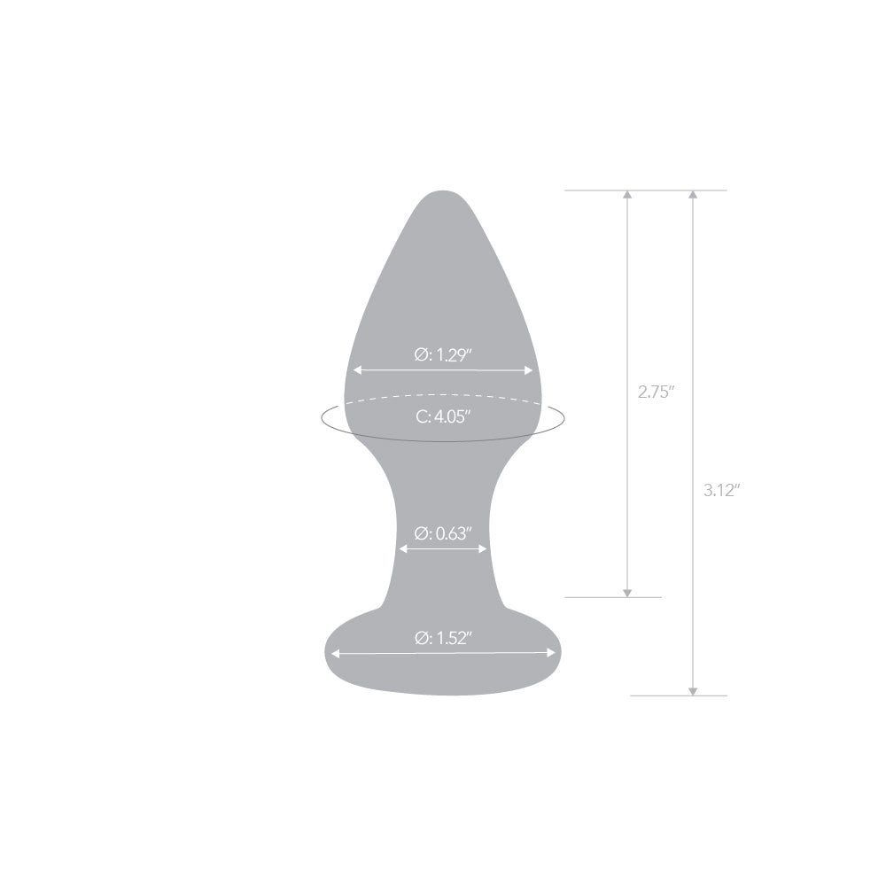 3" Glow-In-The-Dark Tornado Small Glass Butt Plug