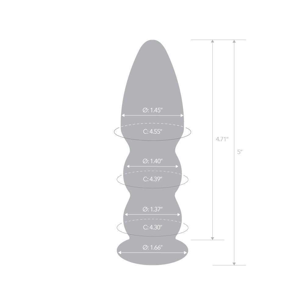 4.7" Black Striped Beaded Butt Plug