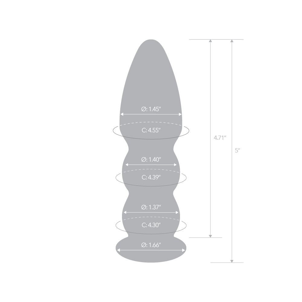 4.7" Black Striped Beaded Butt Plug