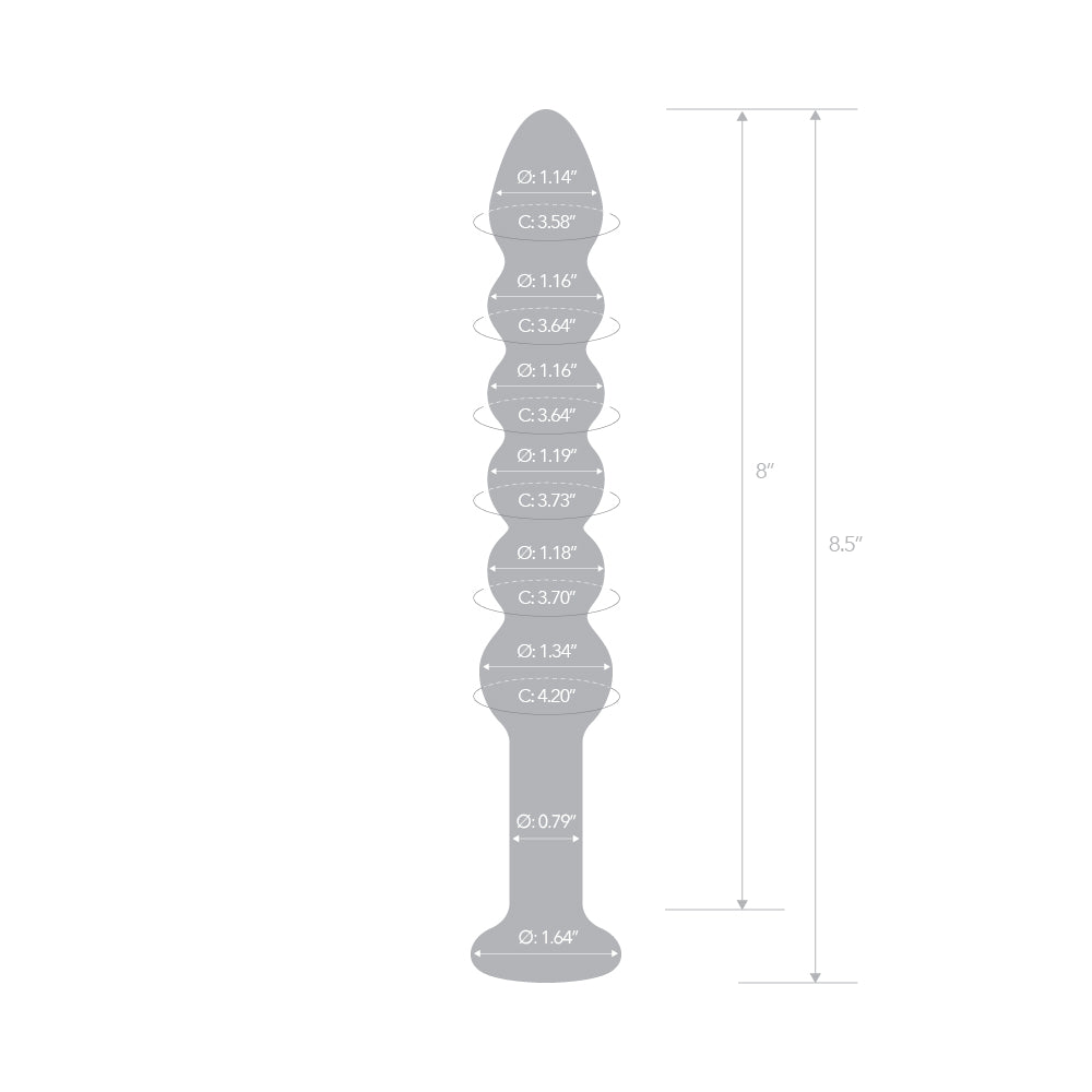 8.5" Deep Blue Glass Anal Beads