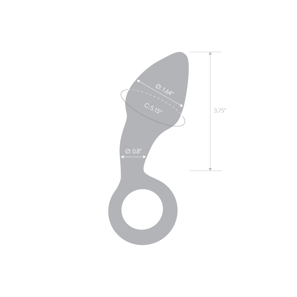 3.75" Curved Glass Butt Plug