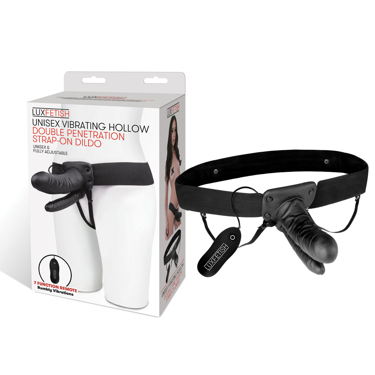 Hollow Double Penetration Vibrating Strap-On Dildo