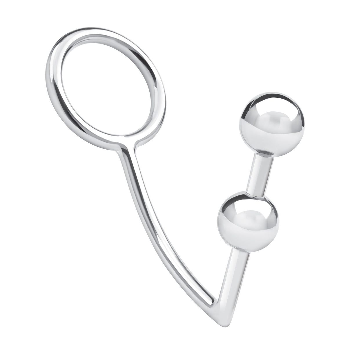 2 Bead Stainless Steel Anal Hook & Cock Ring