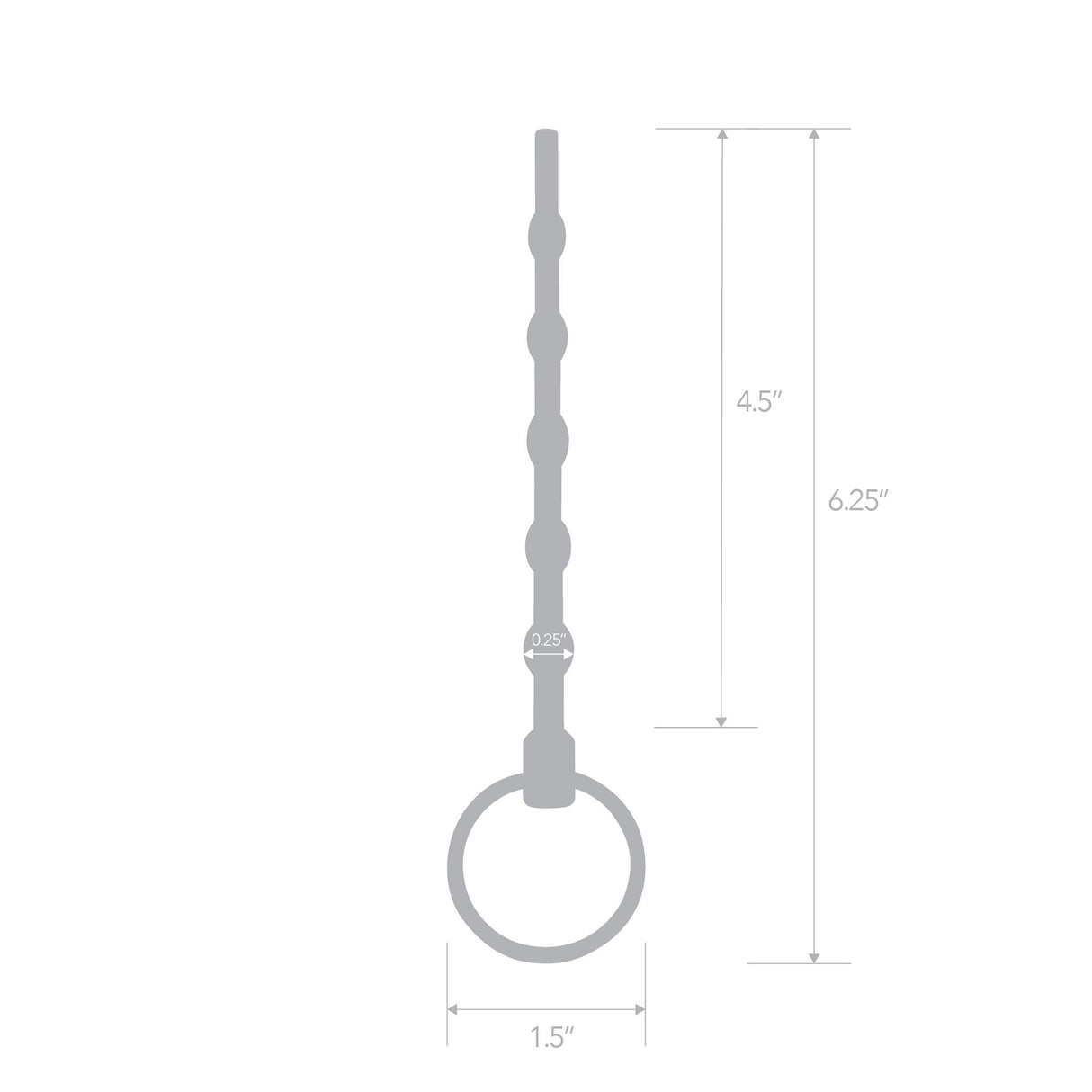 4.5" Stainless Steel Beaded Urethral Sound