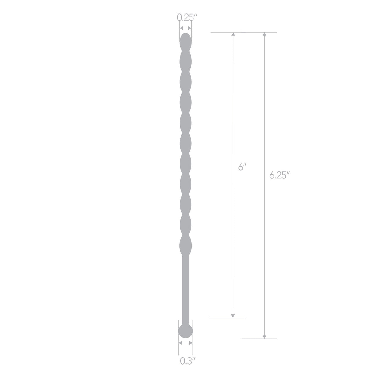 6" Stainless Steel Teardrop Urethral Sound