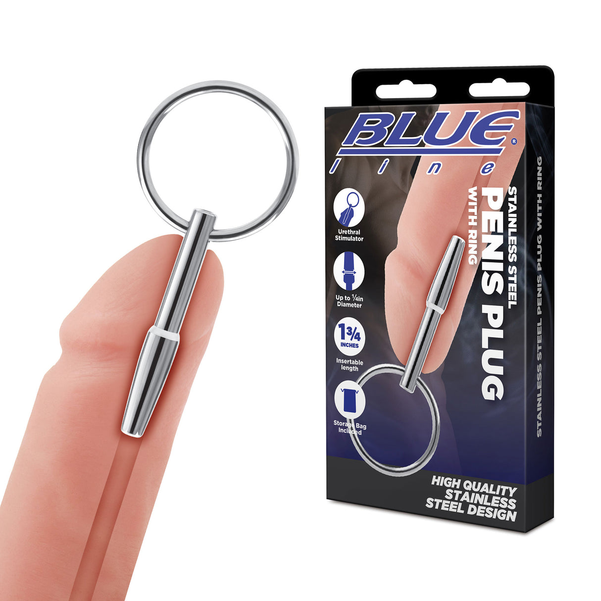 Stainless Steel Penis Plug with Ring
