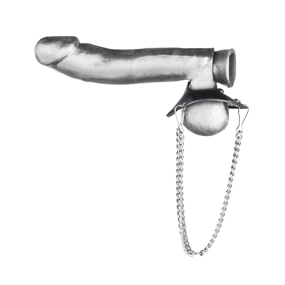 Dildo wearing the Blue Line Parachute Ball Stretcher