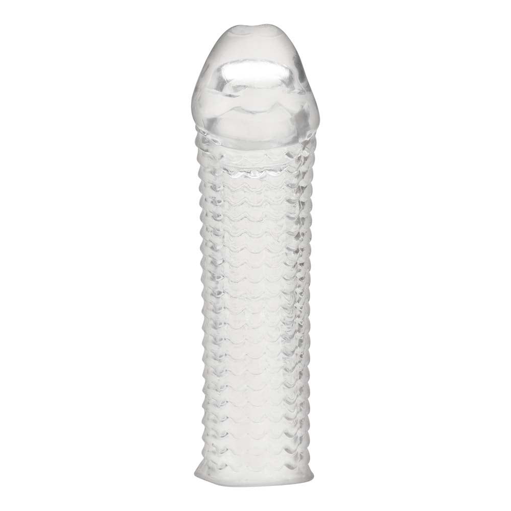 Shop the Blue Line 6.5" Clear Textured Penis Enhancing Sleeve Extension