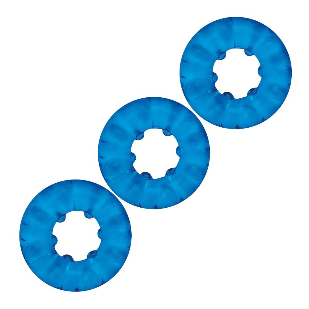 Shop the Blue Line 3-Pack Ribbed Rider Cock Ring Set