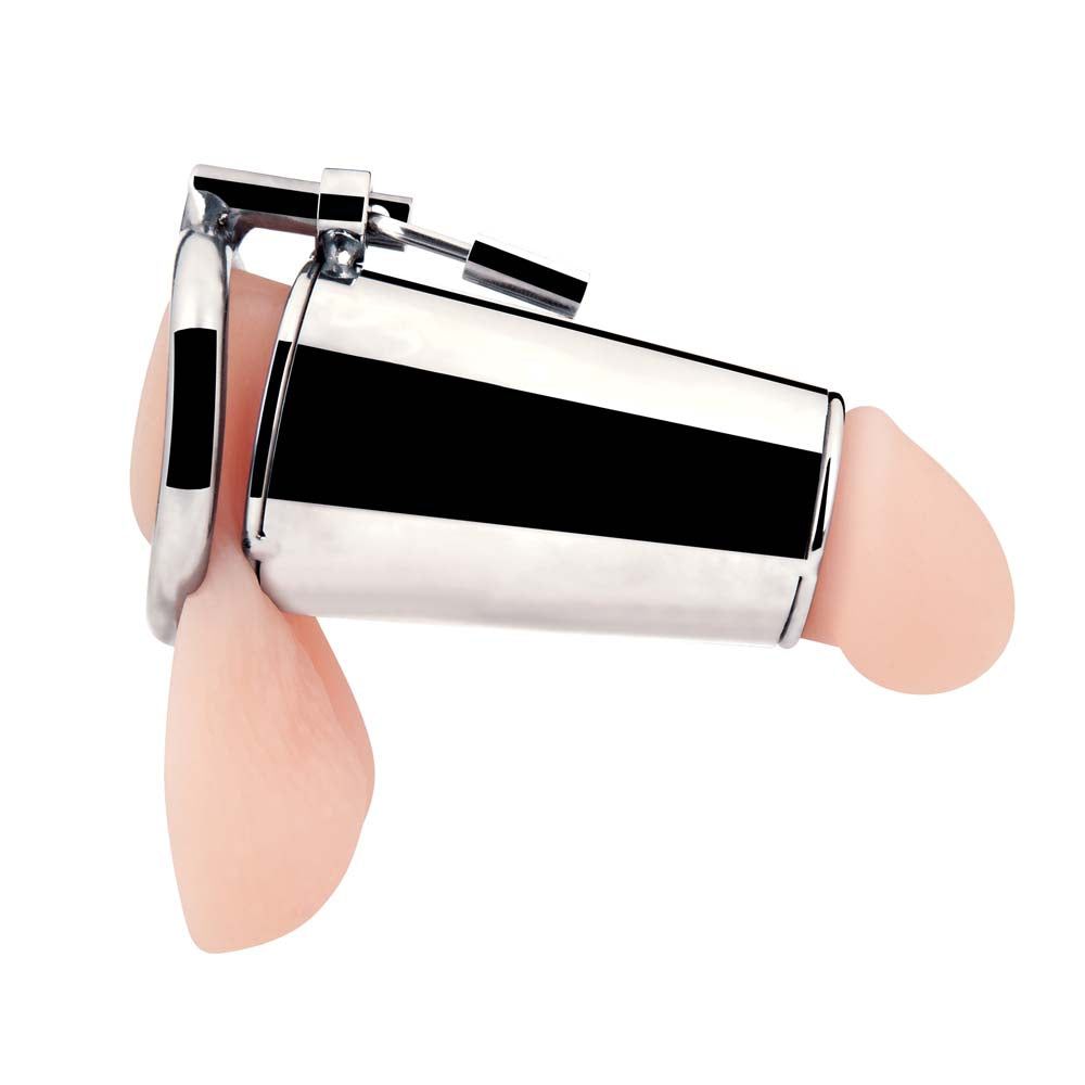 Horizontal view of the Blue Line Ultimate Cock Tease Cock Cage