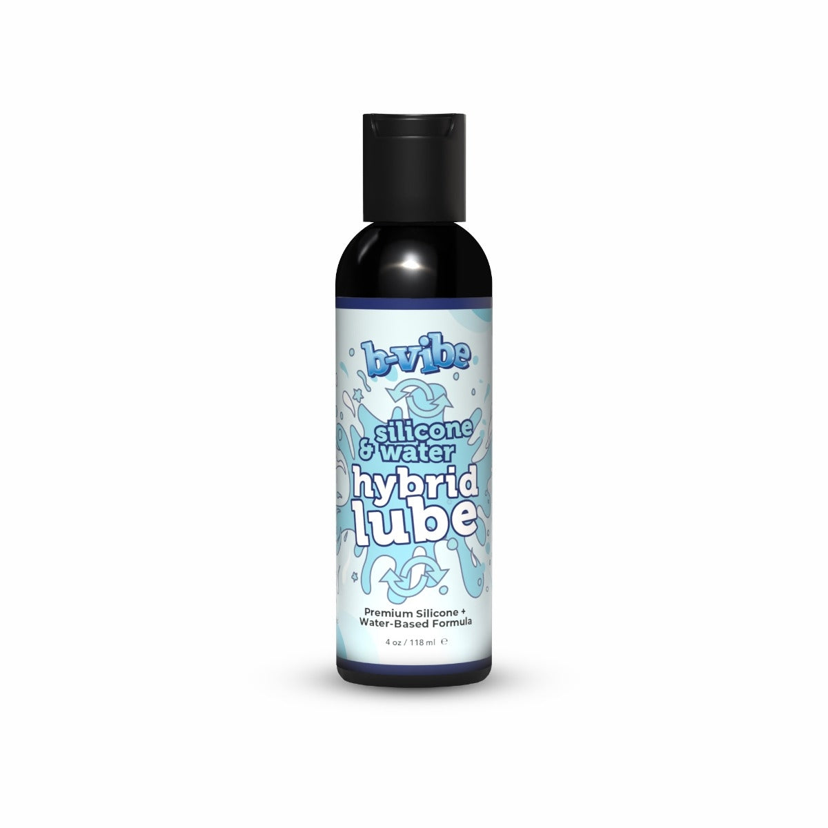 Bottle of B-Vibe silicone and water hybrid lubricant on a white background