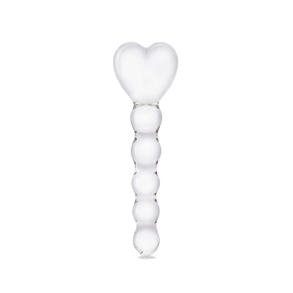 7.5" Heart Glass Anal Beads