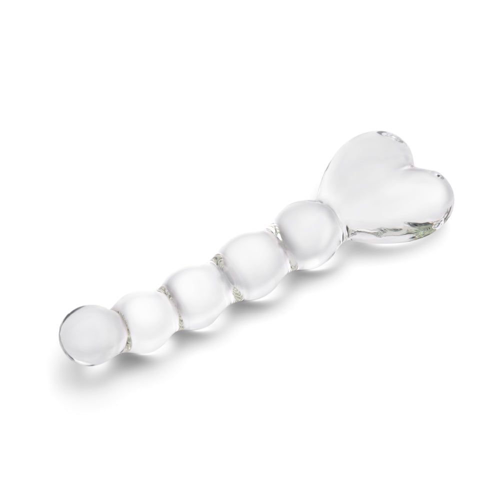 7.5" Heart Glass Anal Beads