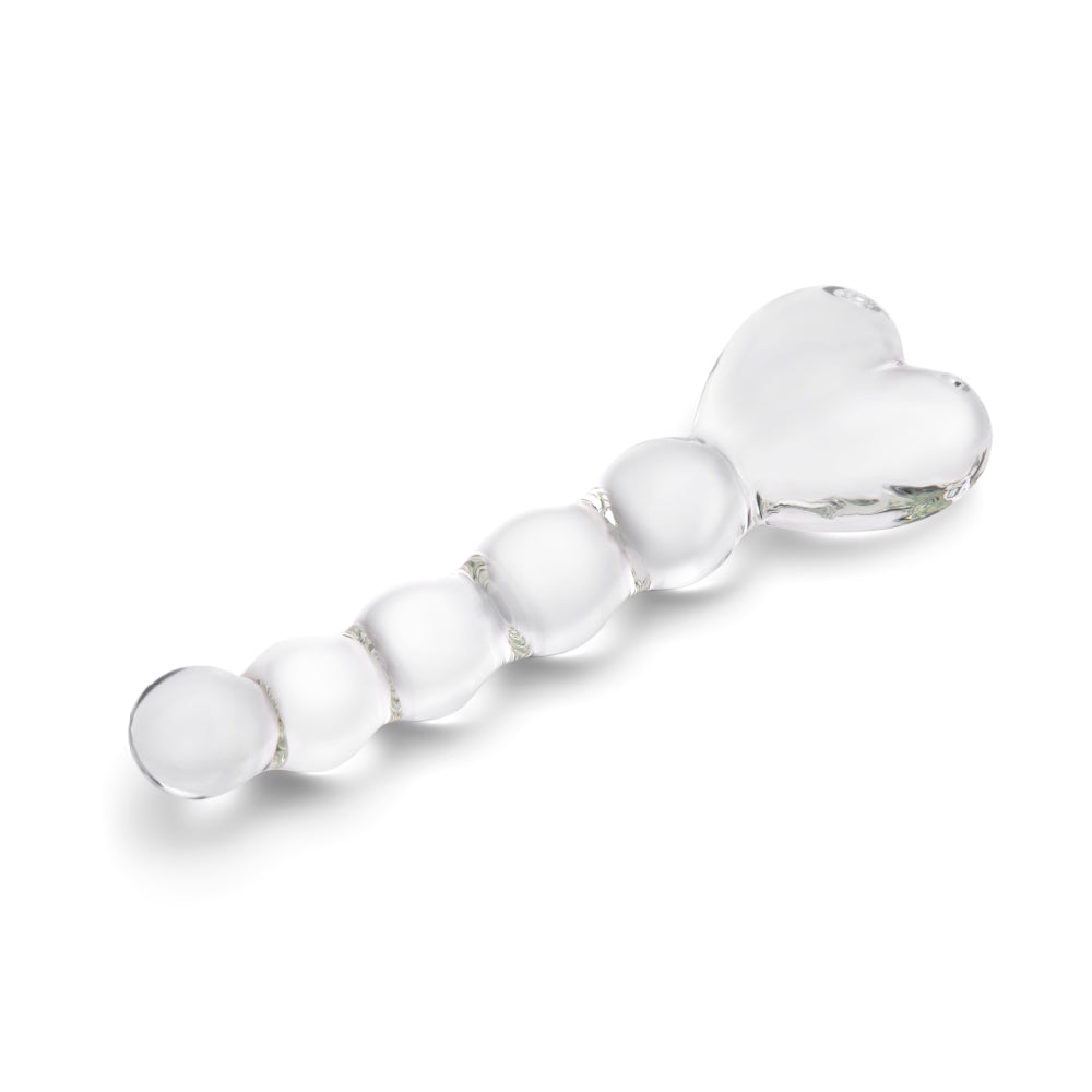 7.5" Heart Glass Anal Beads