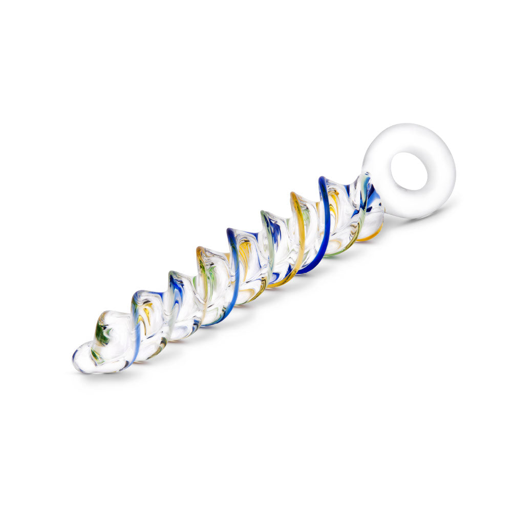 7.25” Growing Swirl Glass Anal Dildo