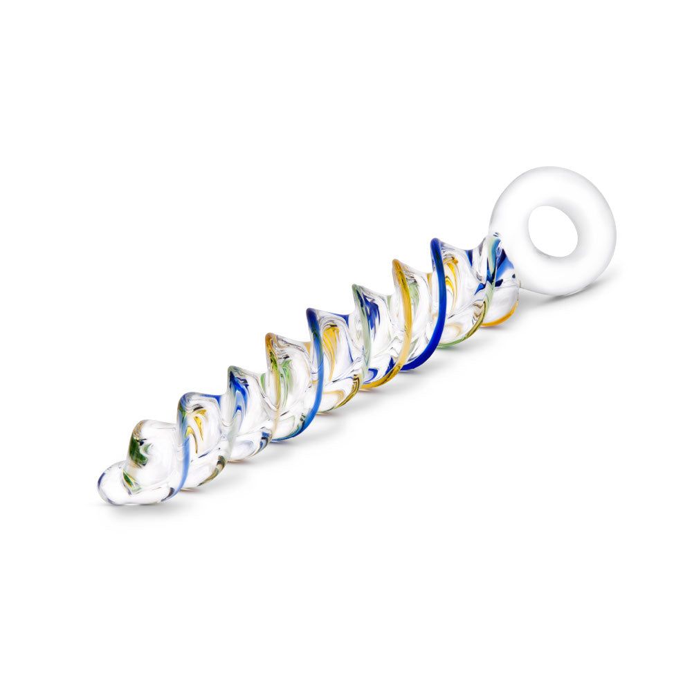 7.25” Growing Swirl Glass Anal Dildo