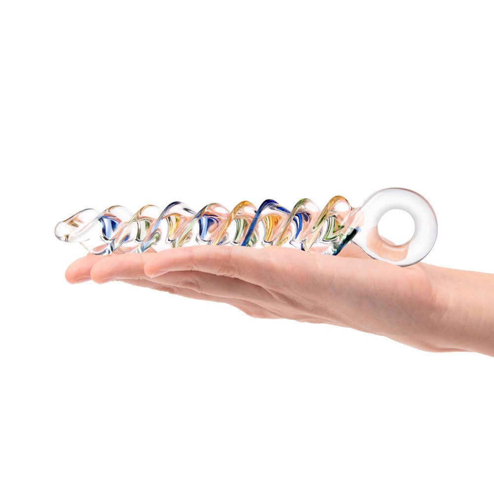 7.25” Growing Swirl Glass Anal Dildo