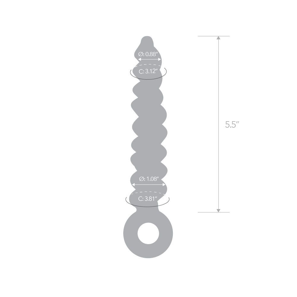 7.25” Growing Swirl Glass Anal Dildo