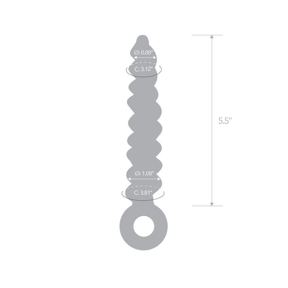 7.25” Growing Swirl Glass Anal Dildo