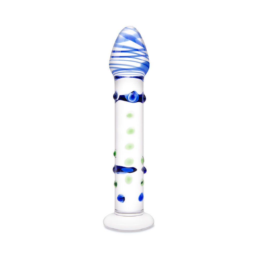 7” Nubbed Blue Textured Dildo
