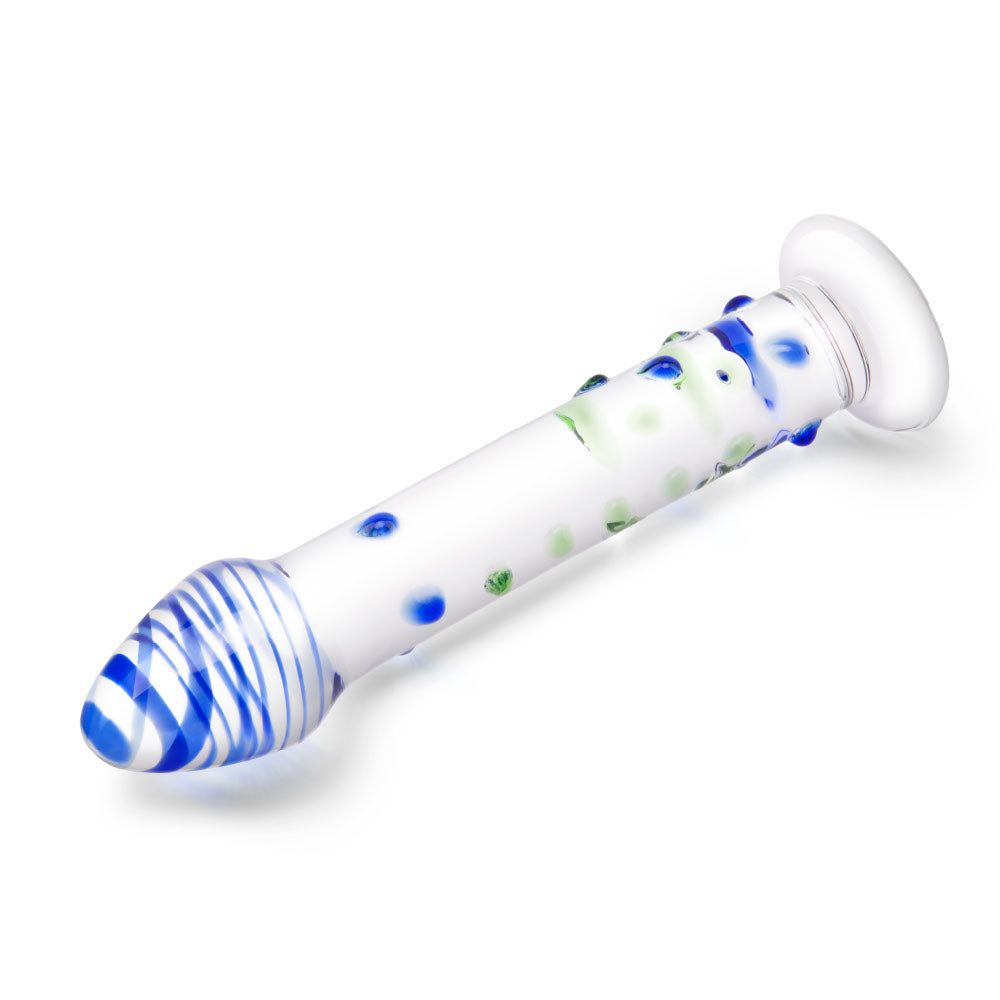 7” Nubbed Blue Textured Dildo