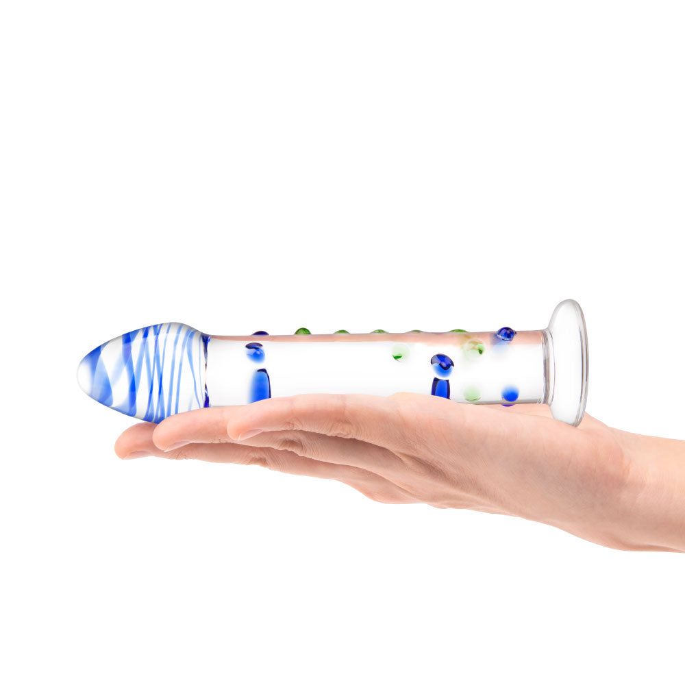 7” Nubbed Blue Textured Dildo