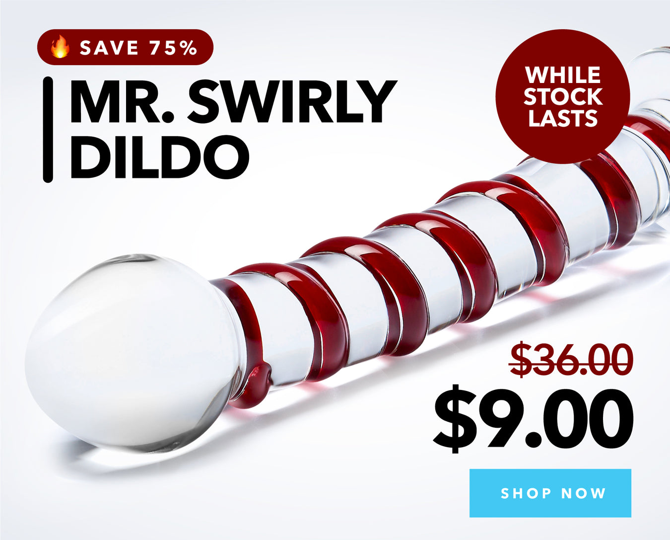 75% Off Mr. Swirly Dildo while stock lasts 