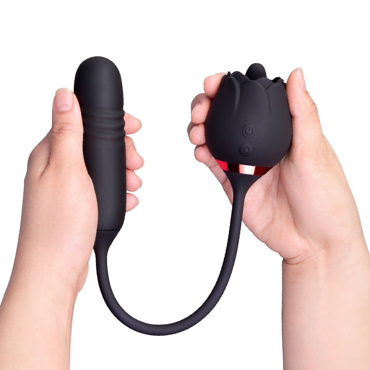 The Lick & Thrust Rose Rechargeable Licking, Vibrating & Thrusting Vibe