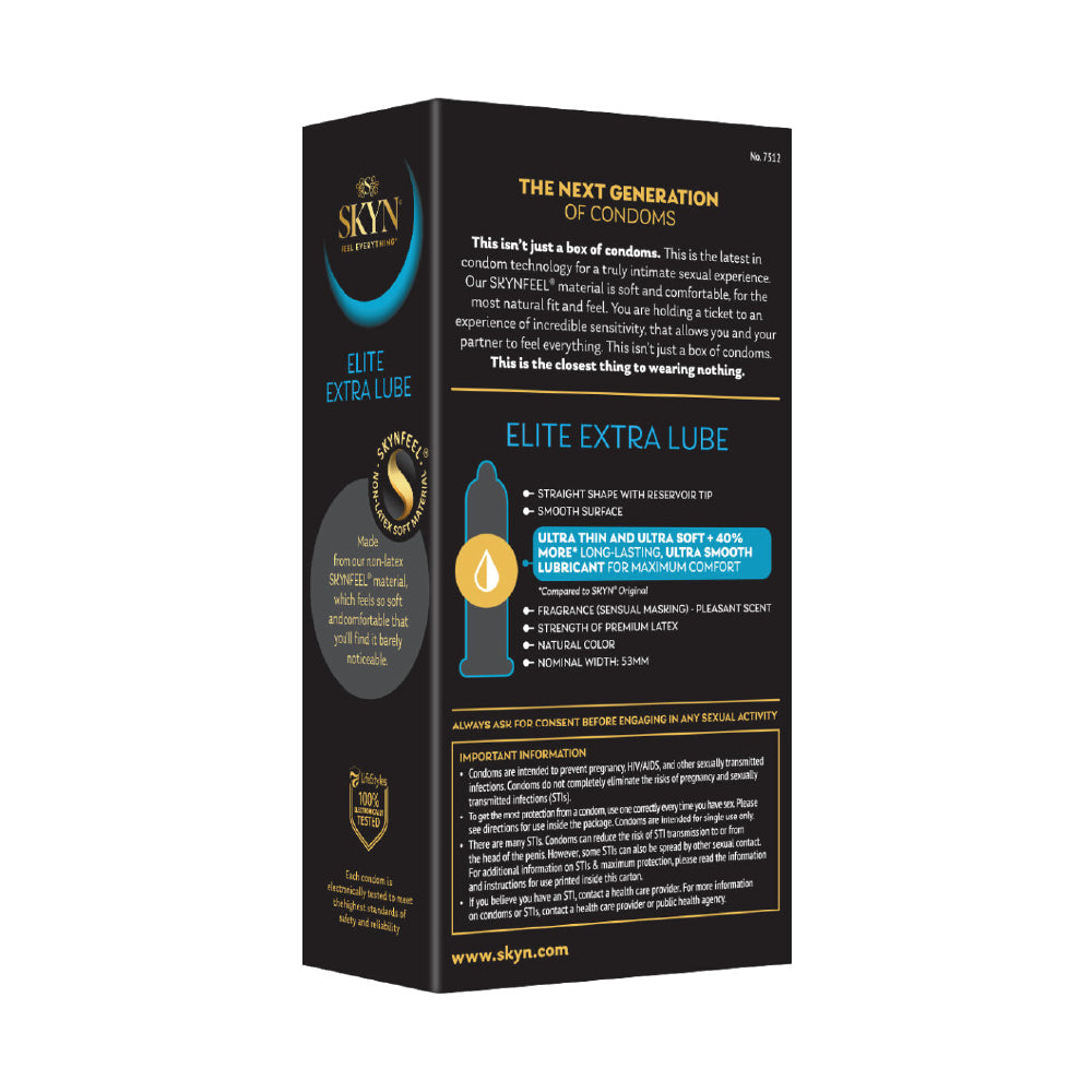 SKYN Elite Extra Lube 12 Count Non-Latex Condoms