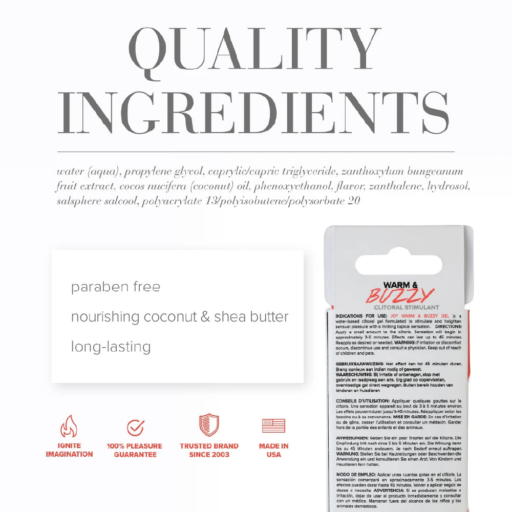 System JO Original Warm & Buzzy Water-Based Clitoral Gel 0.34 Fl.Oz. (10 ml)