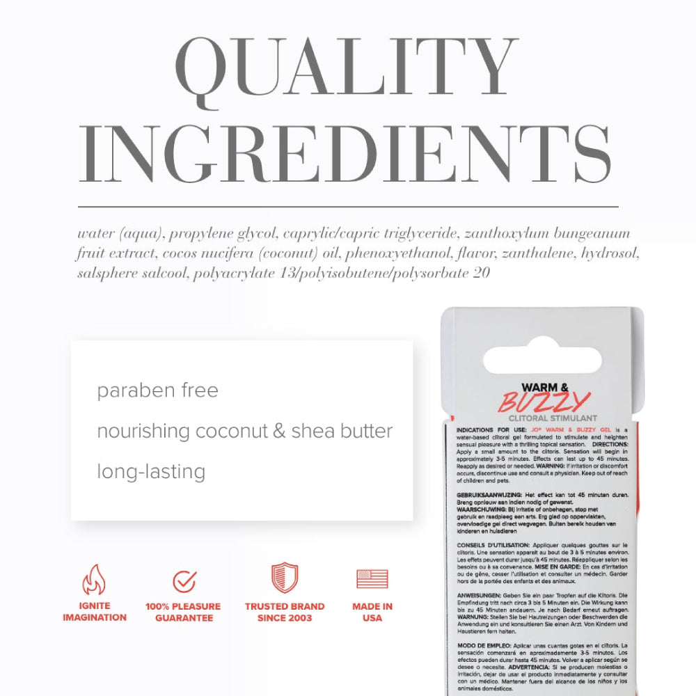 System JO Original Warm & Buzzy Water-Based Clitoral Gel 0.34 Fl.Oz. (10 ml)