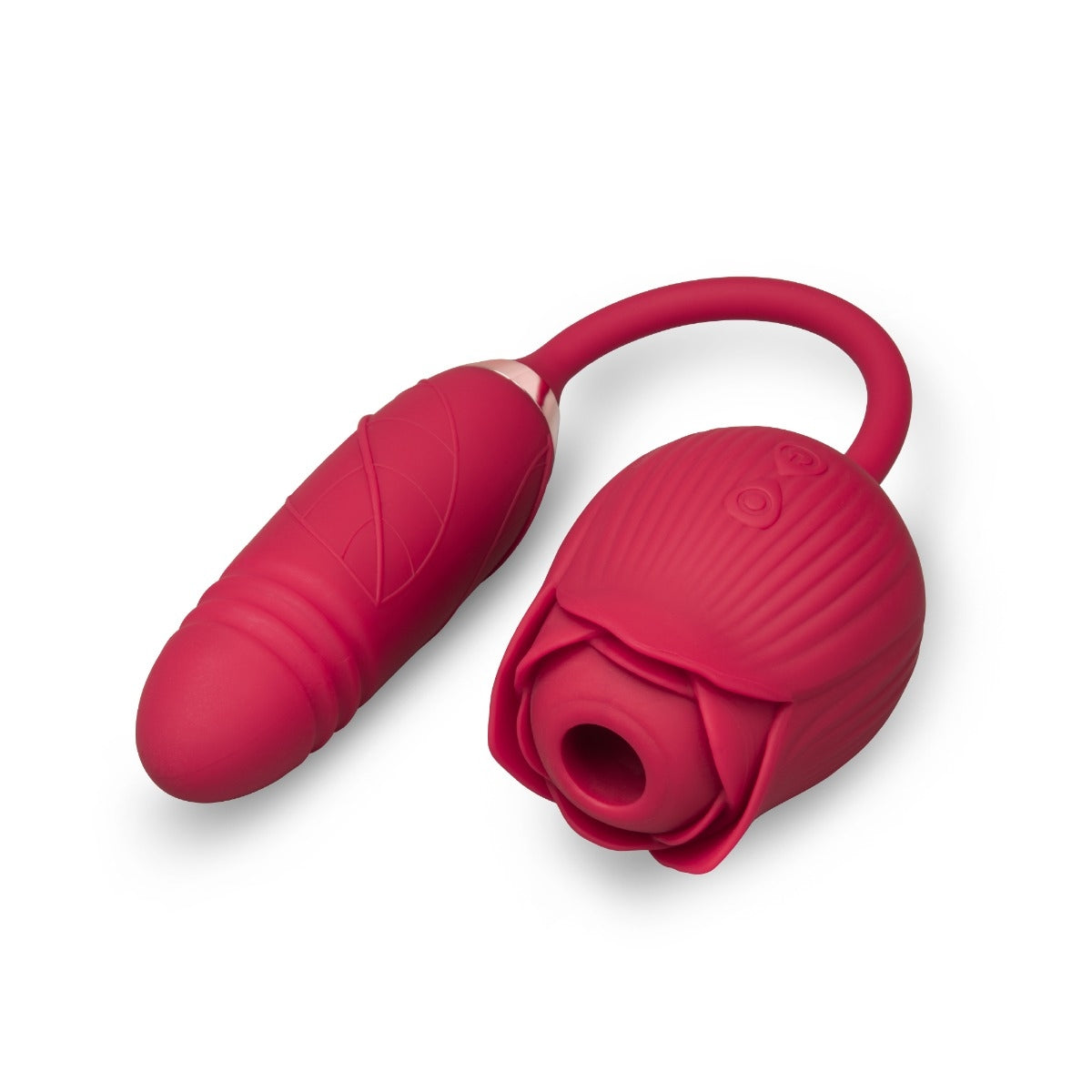 The Suck & Thrust Rose Rechargeable Suction & Thrusting Vibe