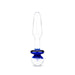 The Gläs Elemental Water French Navy Blue Clear Glass Buttplug at glastoy.com