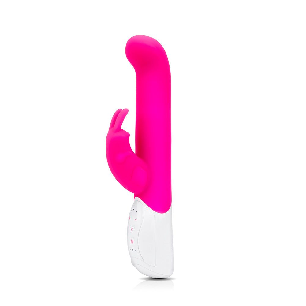Rabbit Essentials Come Hither Curved Tip Rabbit Vibrator in Hot Pink