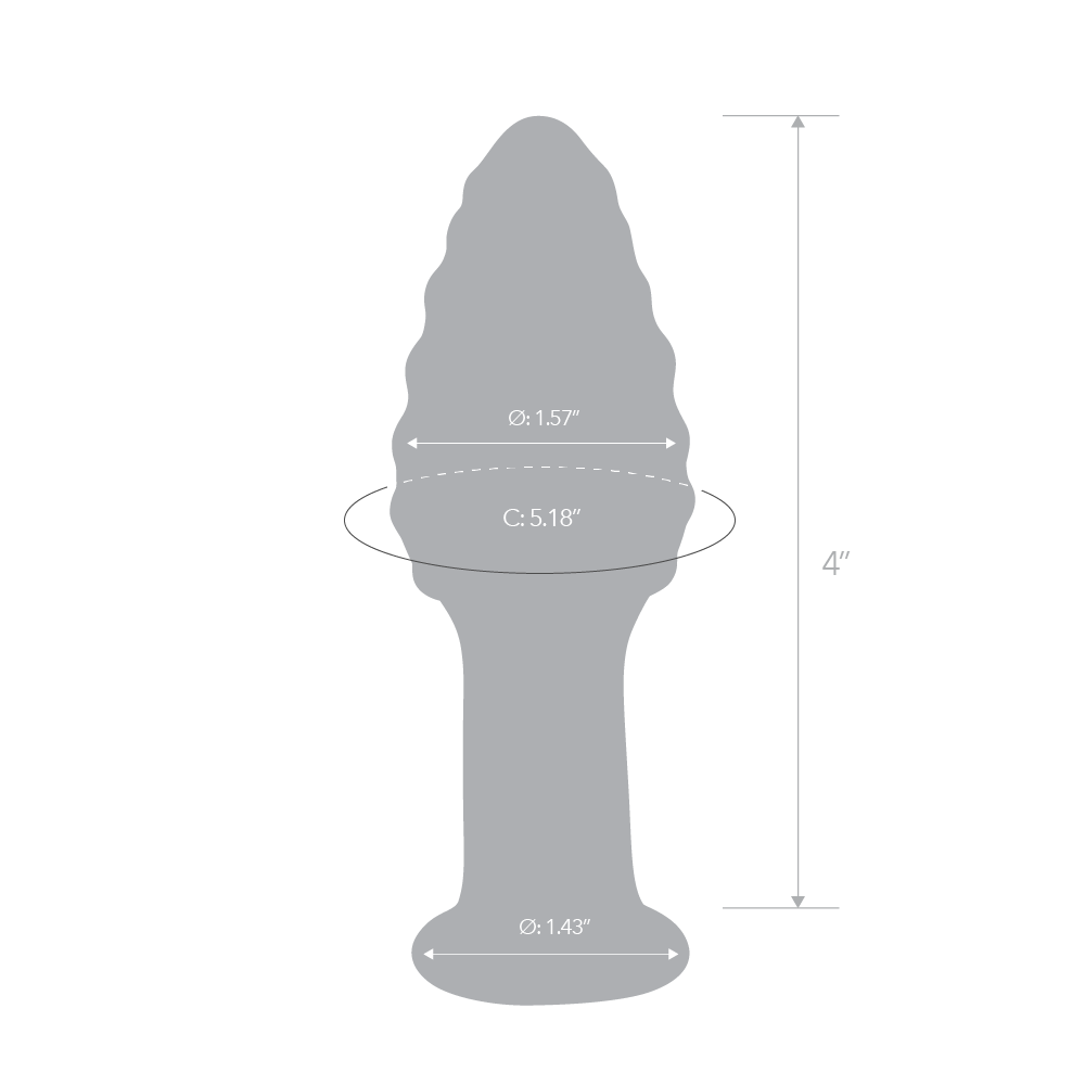 Size and measurements of the Gläs 4 inches Green Nubby Glass Buttplug