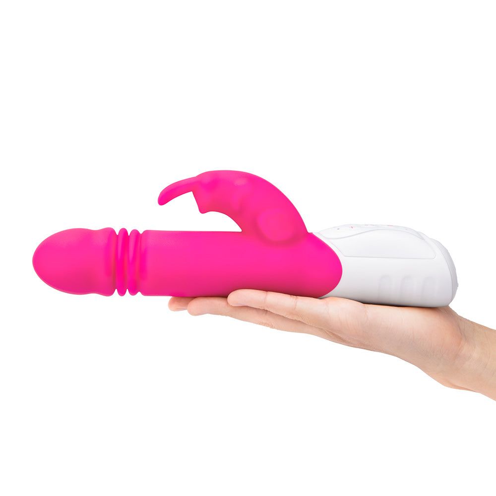 Rabbit Essentials Thrusting Rabbit Vibrator with G-Spot Stimulation in Hot Pink