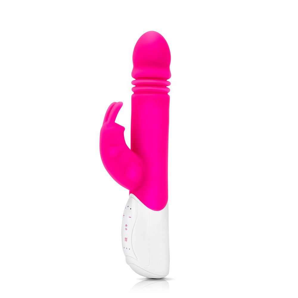 Rabbit Essentials Thrusting Rabbit Vibrator with G-Spot Stimulation in Hot Pink