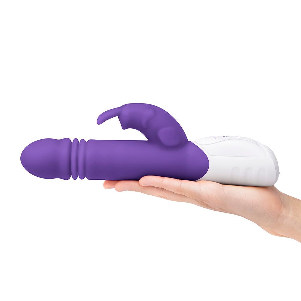 Rabbit Essentials Thrusting Rabbit Vibrator with G-Spot Stimulation in Purple