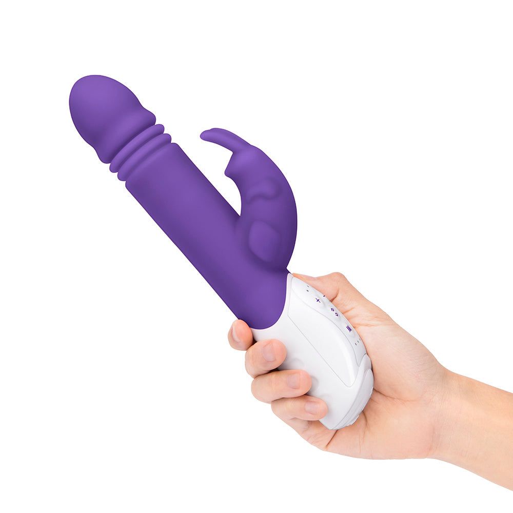 Rabbit Essentials Thrusting Rabbit Vibrator with G-Spot Stimulation in Purple