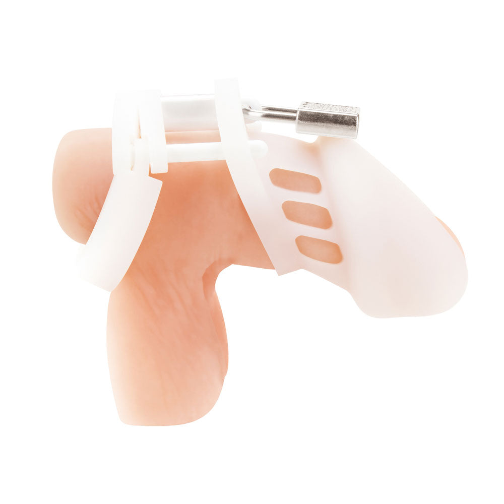 Blue Line Men Silicone Chastity Cage at Glastoy.com