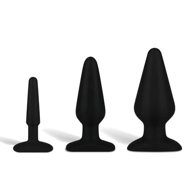 Hustler Body-Safe Silicone Anal Training Kit  3-Piece Set in Black at glastoy.com